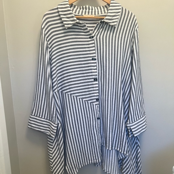 **SOLD** Soft Surroundings Standout Striped Shirt Size 3X - Picture 3 of 10